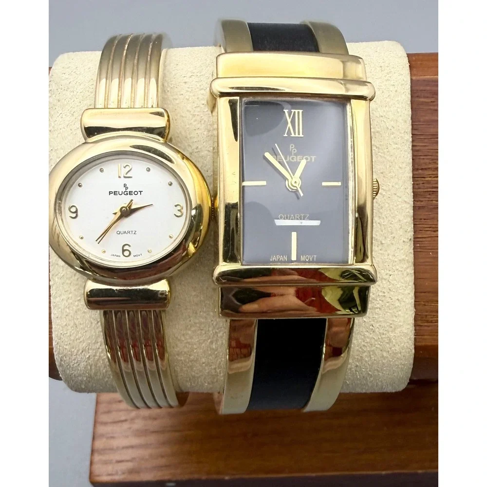 Lot of 4 Women's Working Quartz Watches Peugeot Nouveau Eau Catalina Cuff